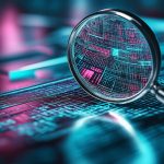 Image of magnifying glass expressing concept of examining cost factors and enterprise cybersecurity gaps.