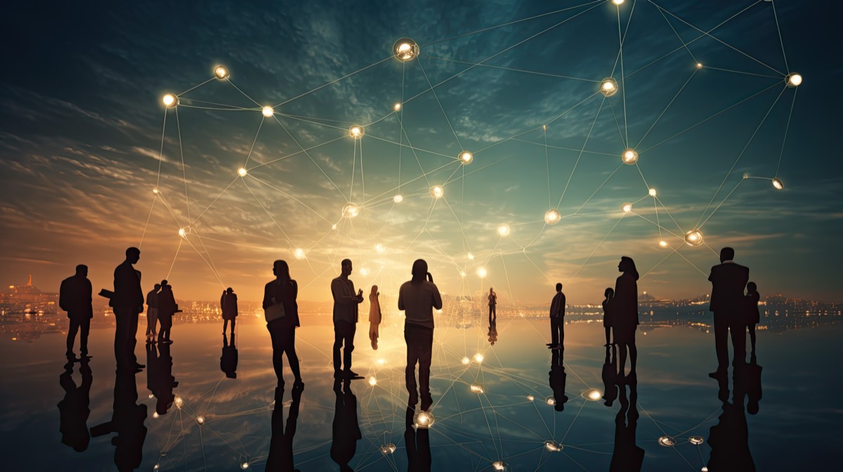 people silhouettes working. cooperation concept Imaging showing concept of enterprise staffing and technology talent solutions skills.